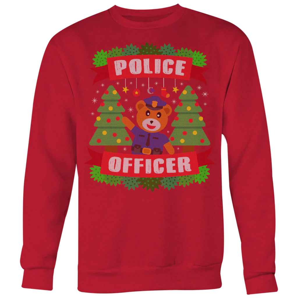 Police Officer Bear Ugly Christmas Shirts & Sweaters - Image 4