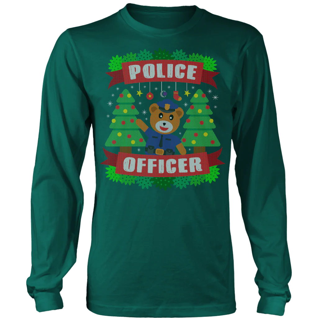 Police Officer Bear Ugly Christmas Shirts & Sweaters - Image 5