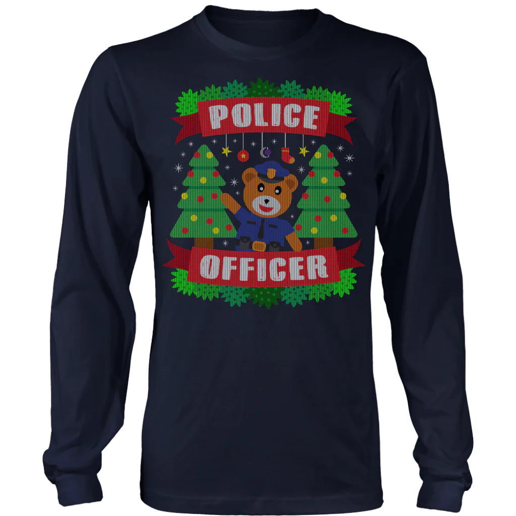 Police Officer Bear Ugly Christmas Shirts & Sweaters - Image 6