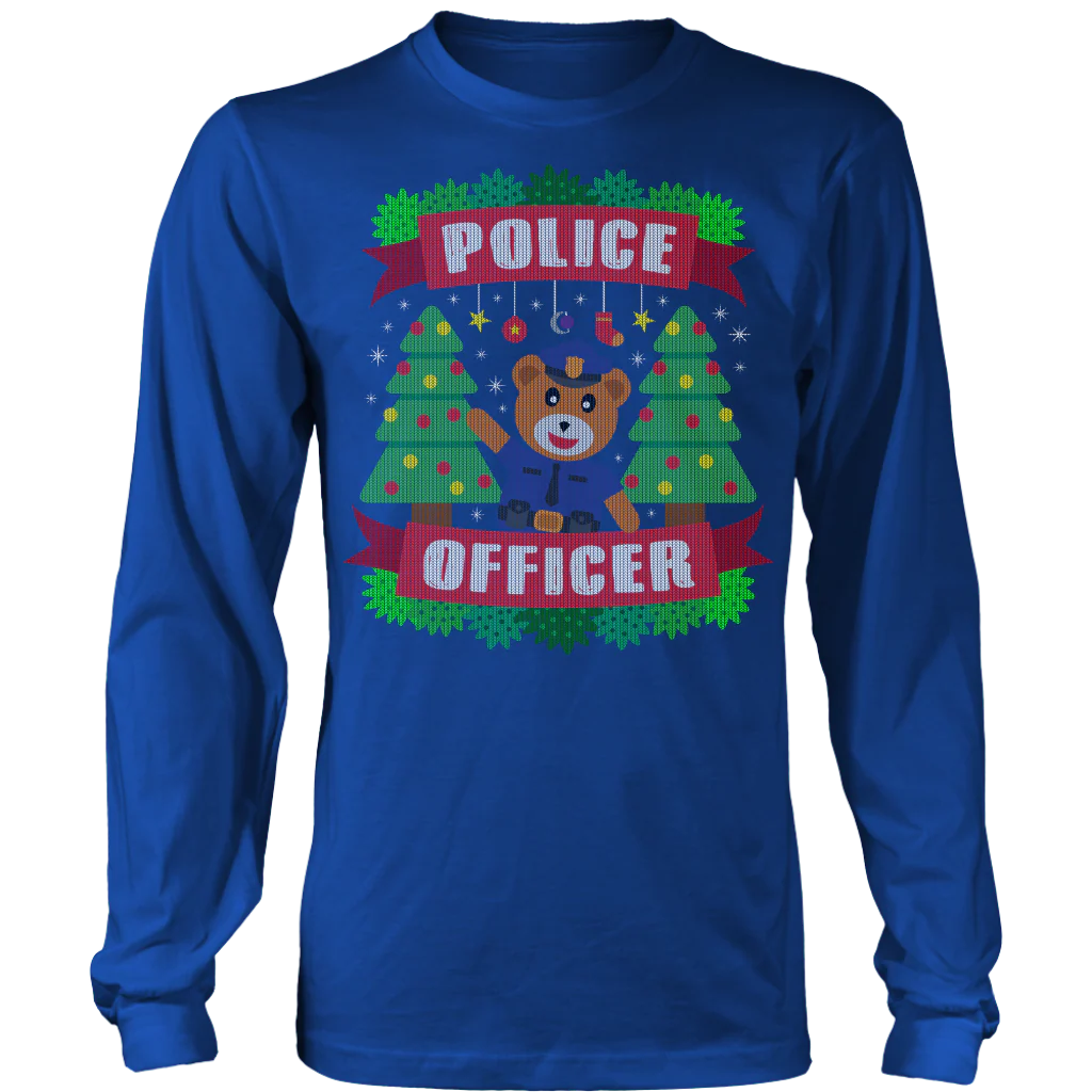 Police Officer Bear Ugly Christmas Shirts & Sweaters - Image 8