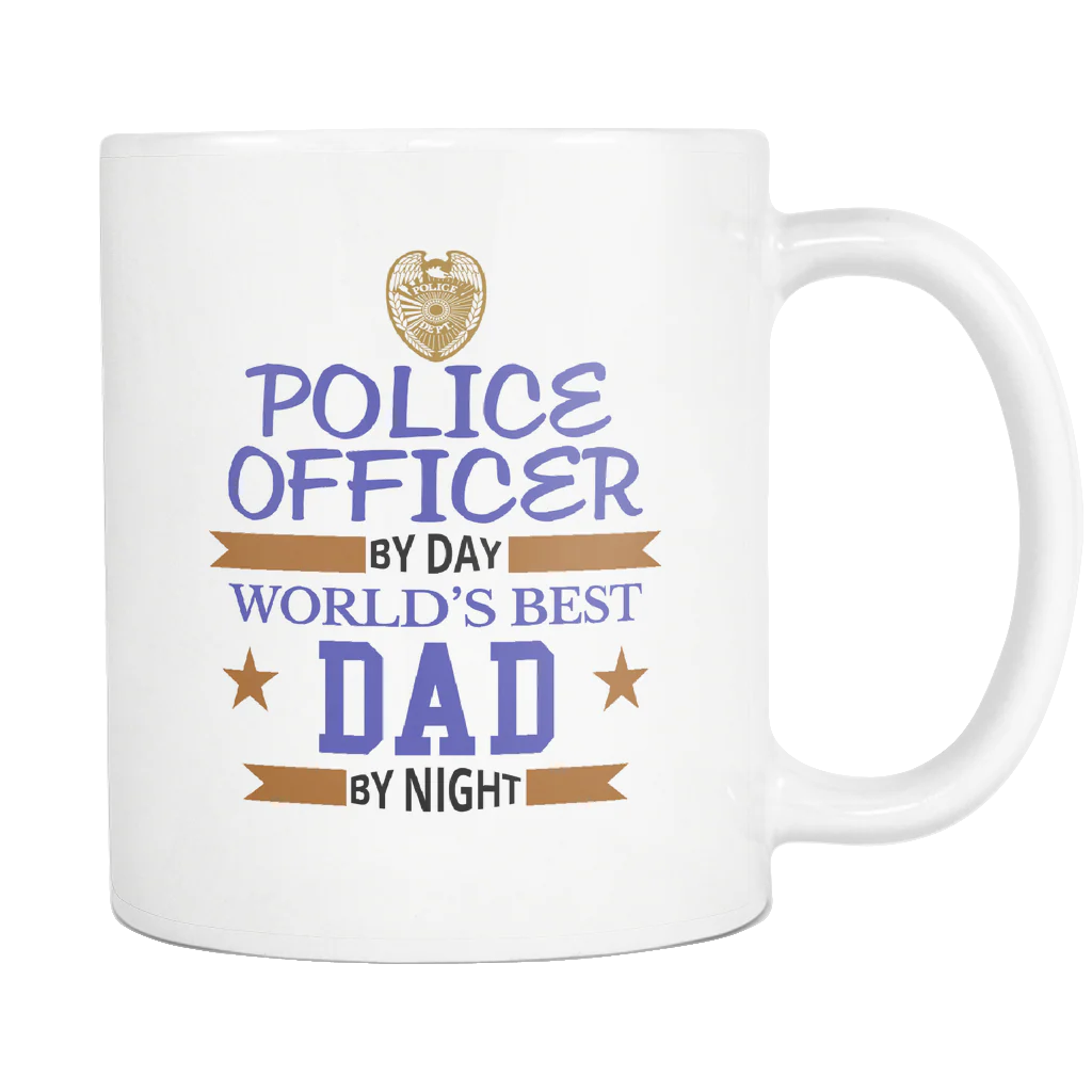 Police Officer By Day World's Best Dad By Night-Mug