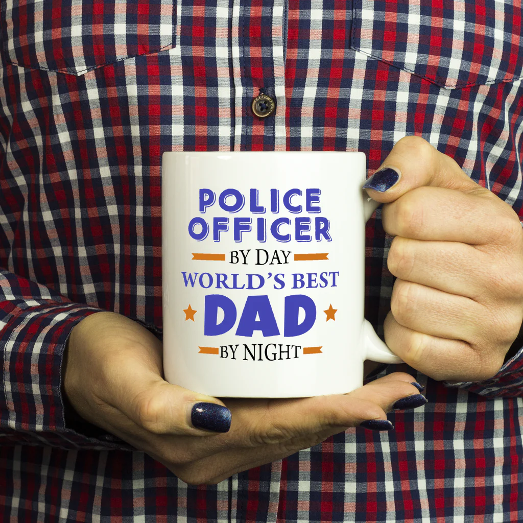 Police Officer By Day Worlds Best Dad, Mom, Son Mug