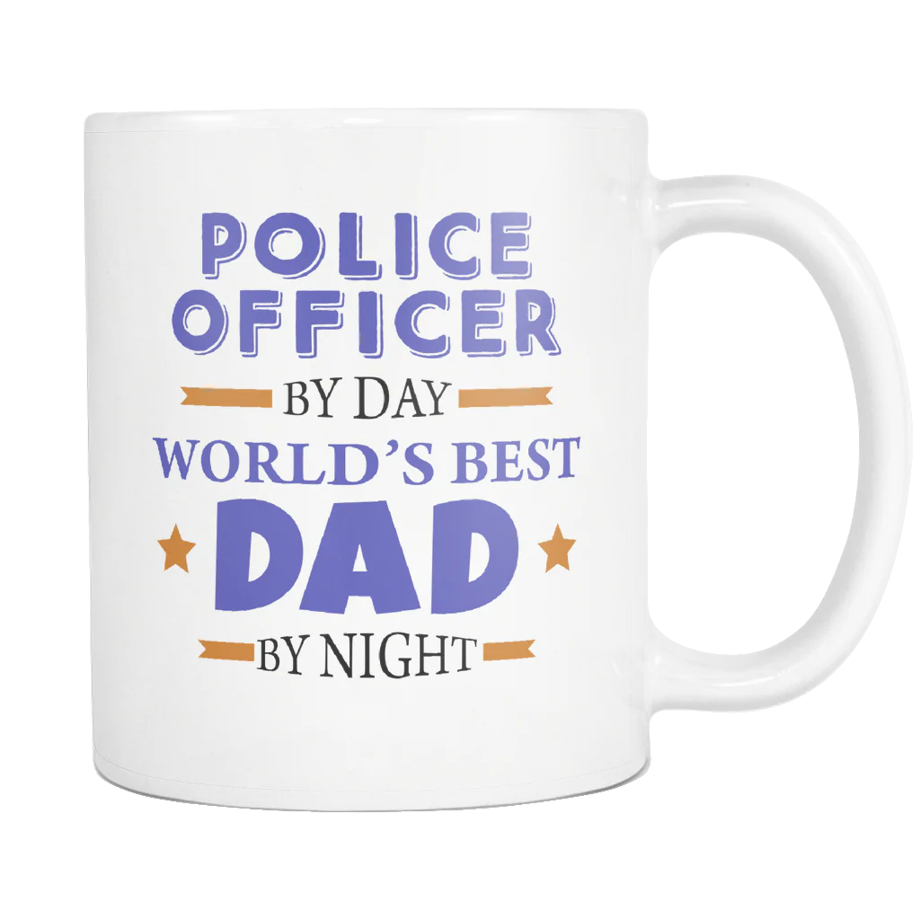 Police Officer By Day Worlds Best Dad, Mom, Son Mug - Image 2