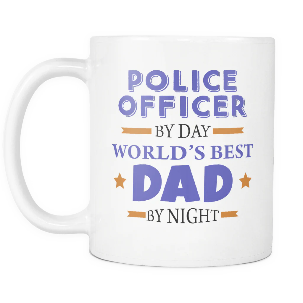 Police Officer By Day Worlds Best Dad, Mom, Son Mug - Image 3