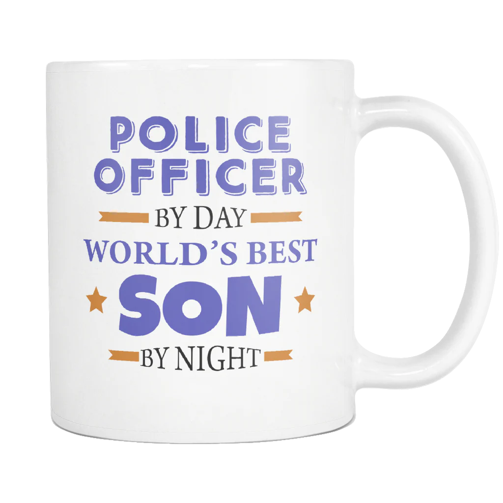 Police Officer By Day Worlds Best Dad, Mom, Son Mug - Image 8