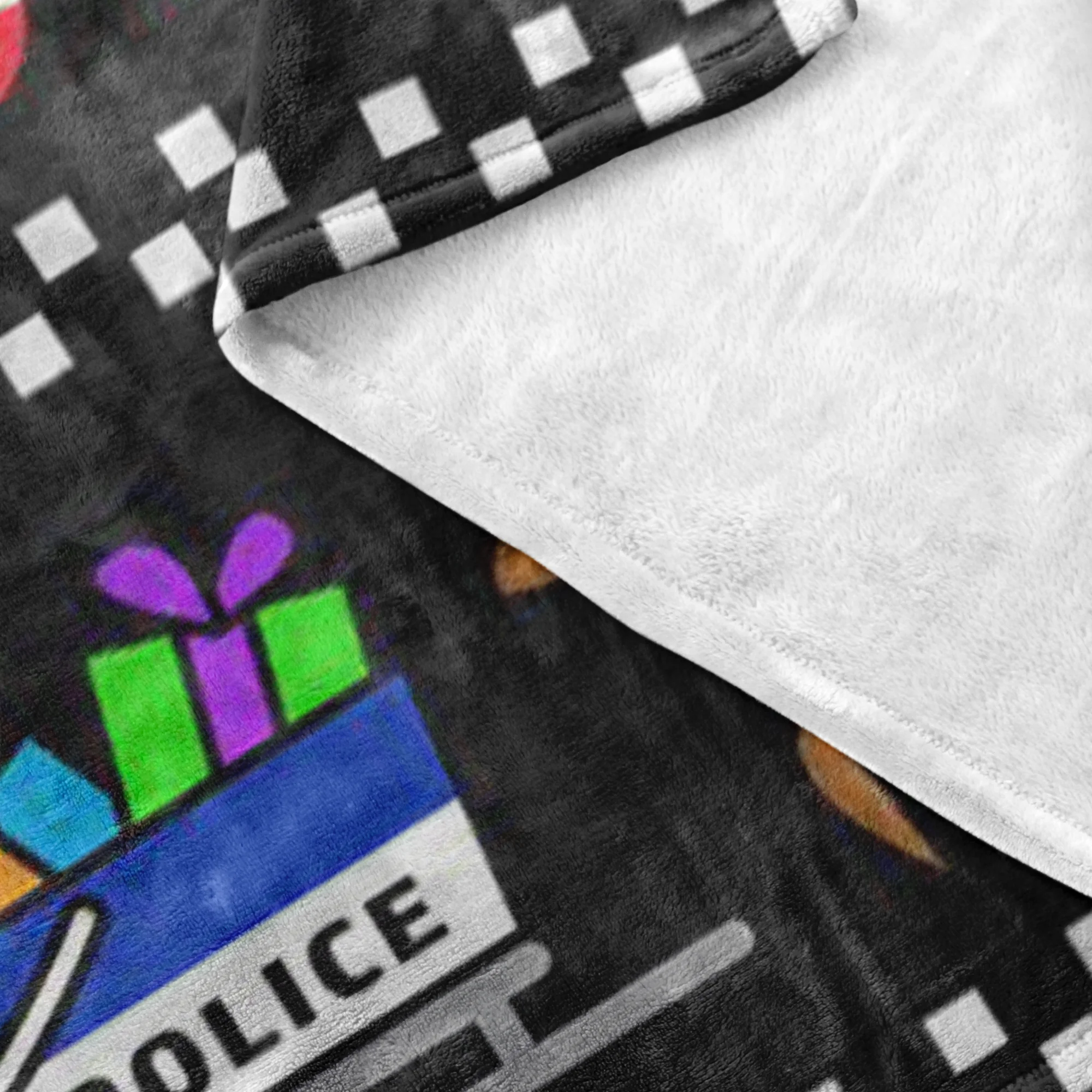 Police Reindeer Merry Christmas Blanket - Image 4