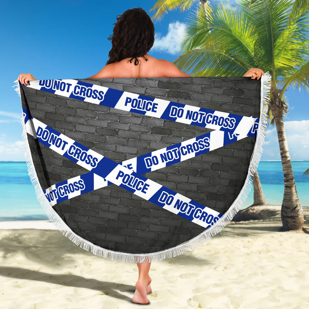 Police Tape Do Not Cross Beach Blanket - Image 4