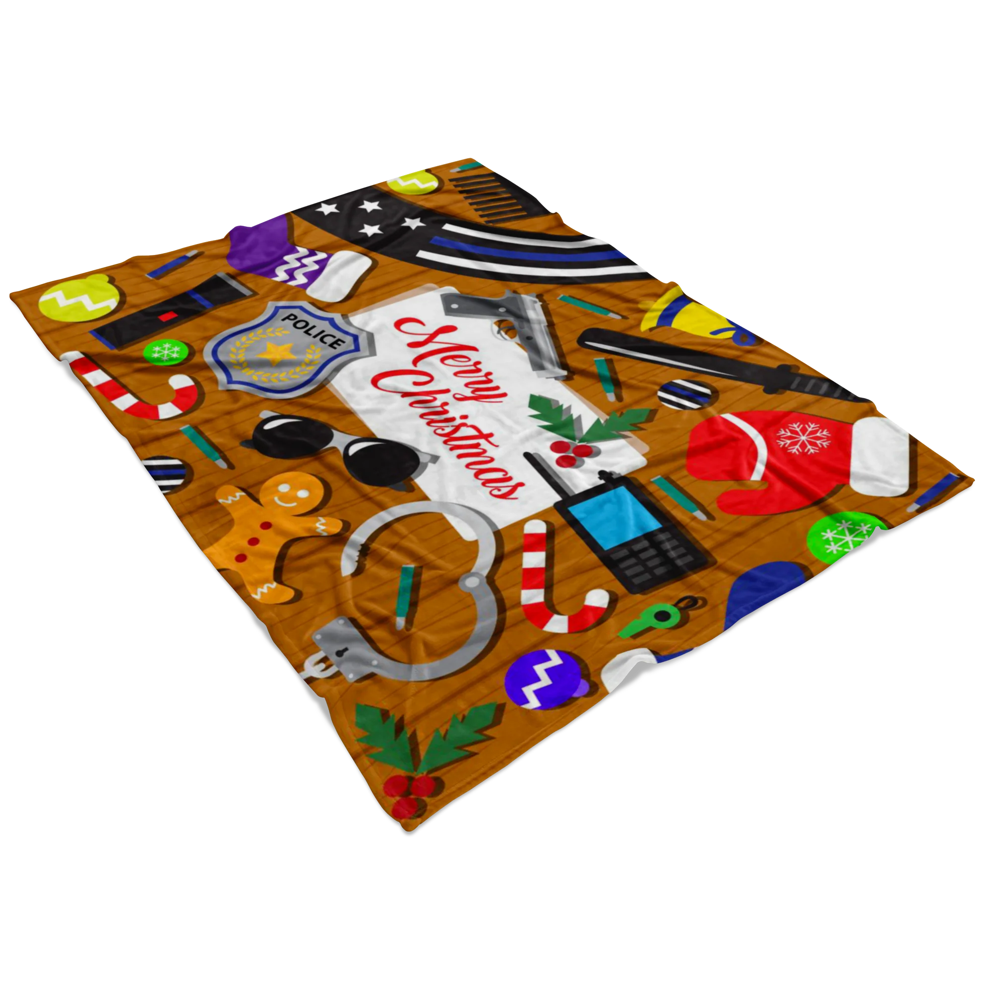 Police Tools Christmas Blanket - Image 2