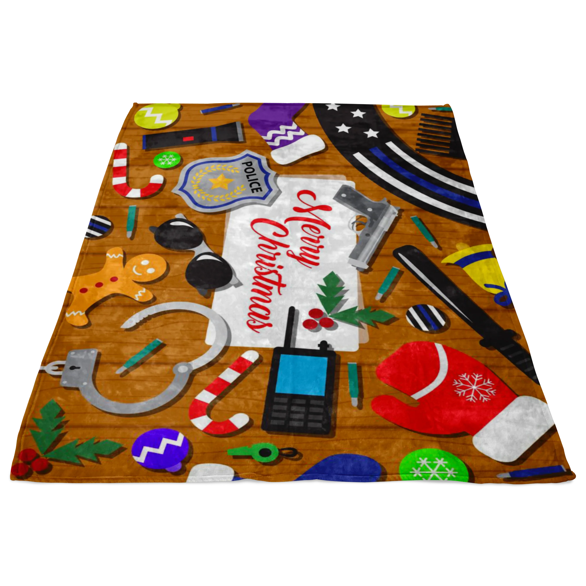 Police Tools Christmas Blanket - Image 4