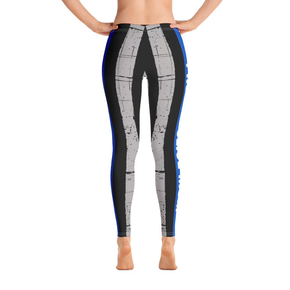 PROUD POLICE MOM THIN BLUE LINE FLAG LEGGINGS - Image 3