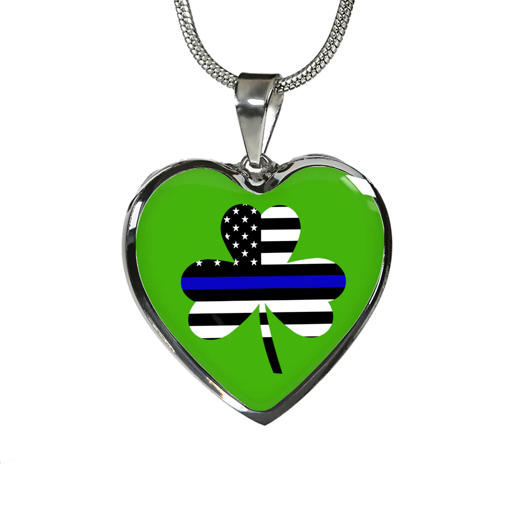 Shamrock Irish Thin Blue Line Flag Necklace or Bangle - Image 3