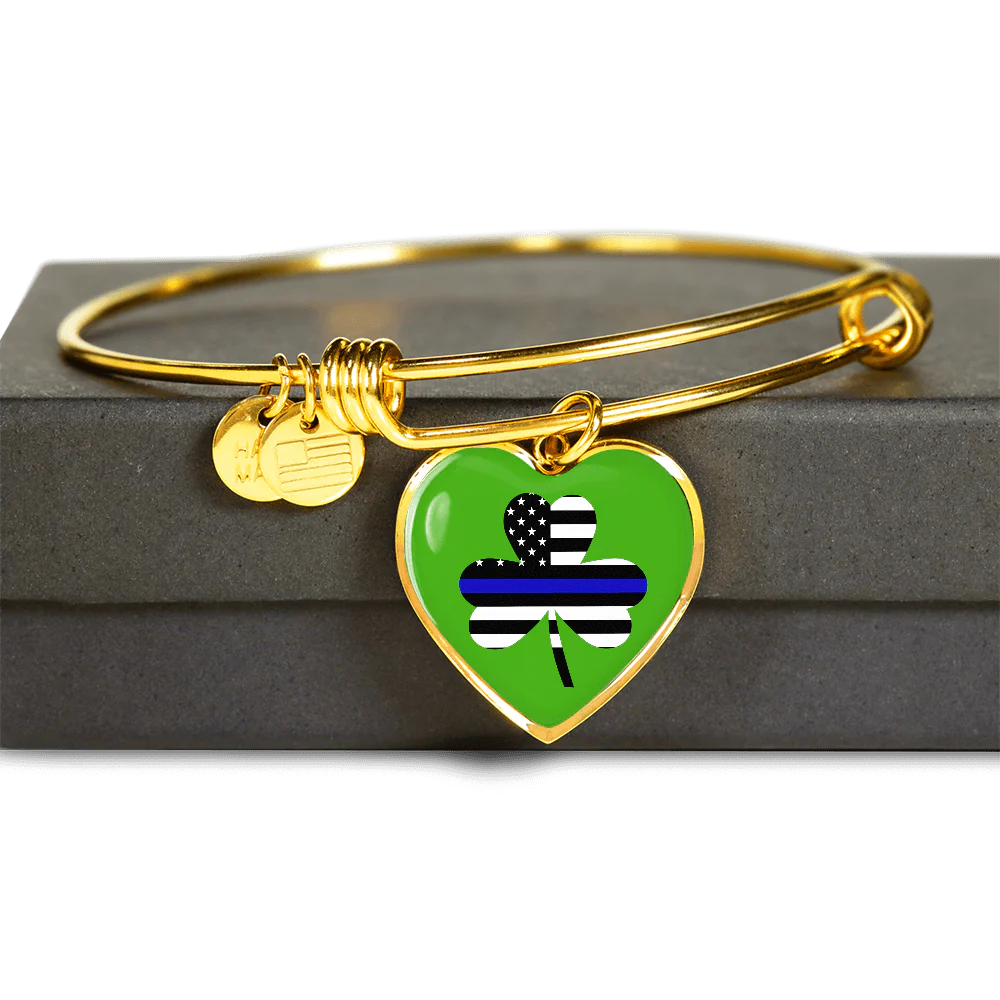 Shamrock Irish Thin Blue Line Flag Necklace or Bangle - Image 5