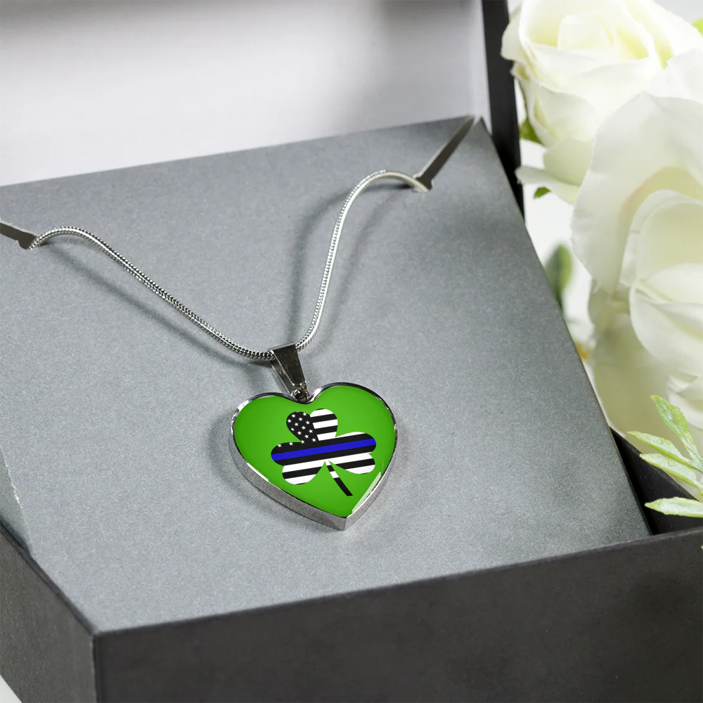 Shamrock Irish Thin Blue Line Flag Necklace or Bangle - Image 7