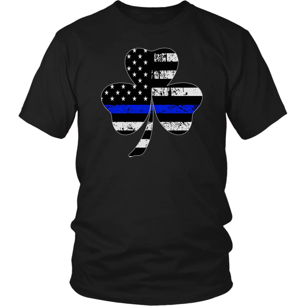 Shamrock Thin Blue Line Flag Shirt