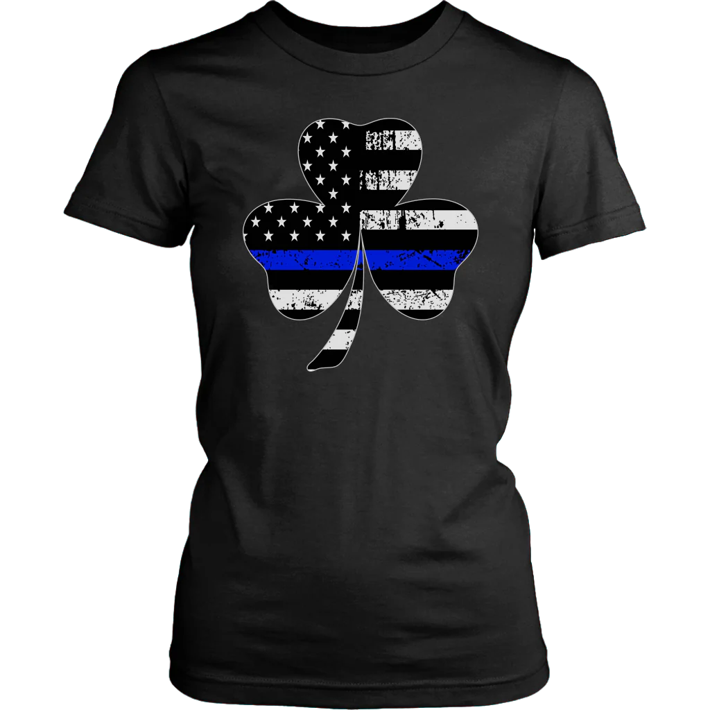 Shamrock Thin Blue Line Flag Shirt - Image 12