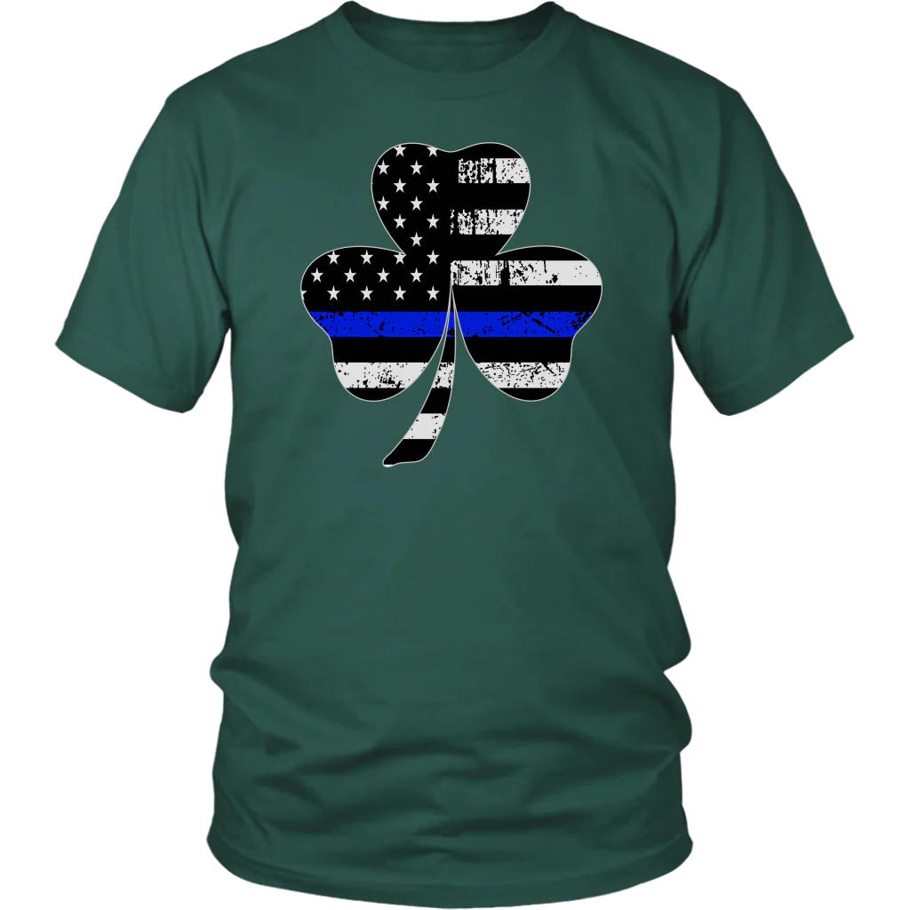 Shamrock Thin Blue Line Flag Shirt - Image 3