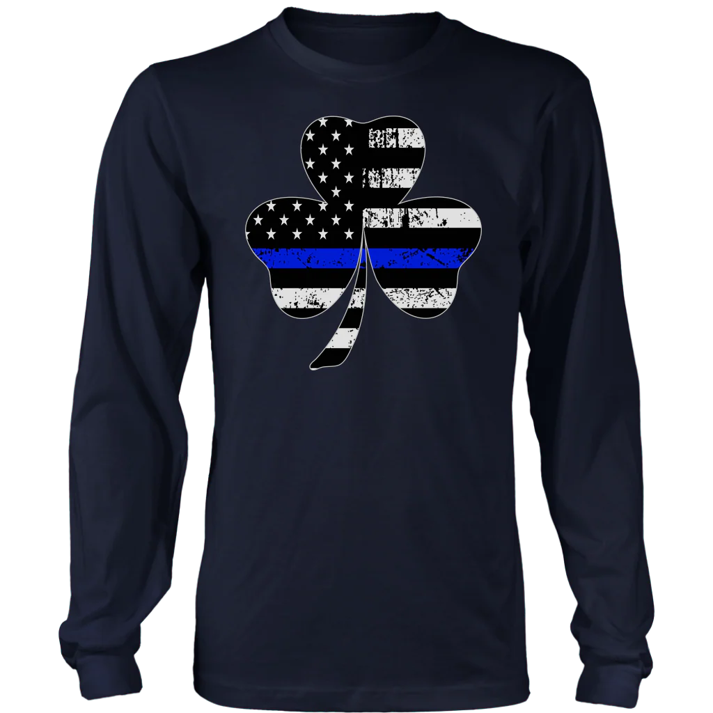 Shamrock Thin Blue Line Flag Shirt - Image 5