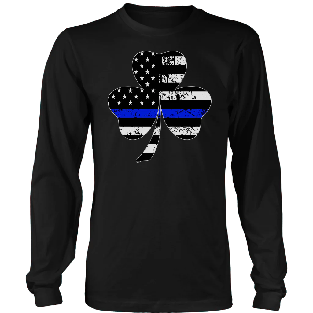 Shamrock Thin Blue Line Flag Shirt - Image 6