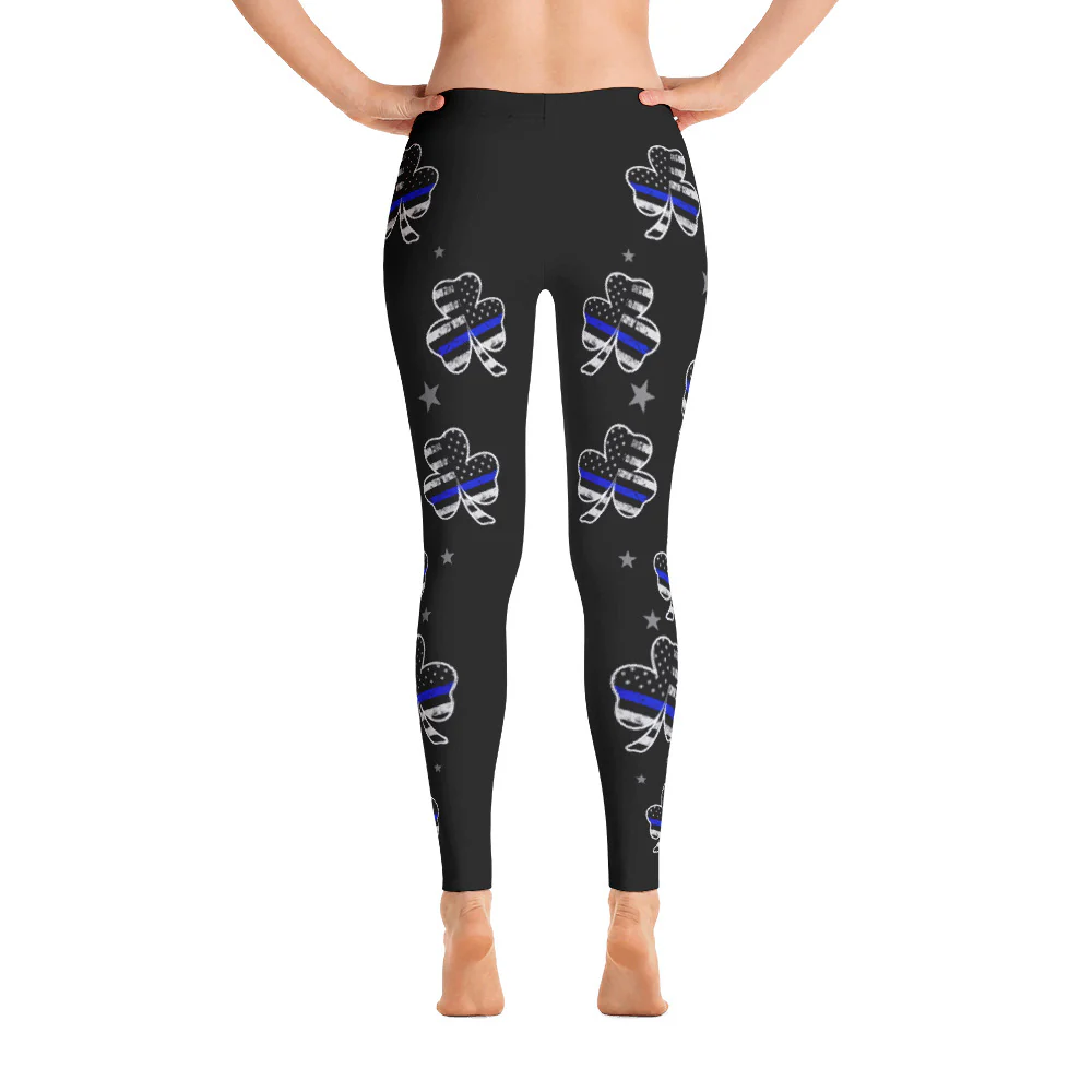 Shamrock Thin Blue Line Flag Leggings - Image 3