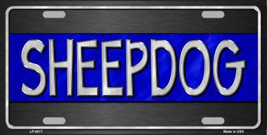 "Sheepdog" - Blue Line Novelty Metal License Plate