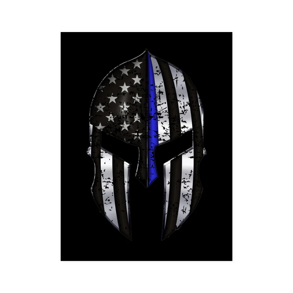 Spartan - Thin Blue Line Flag Poster