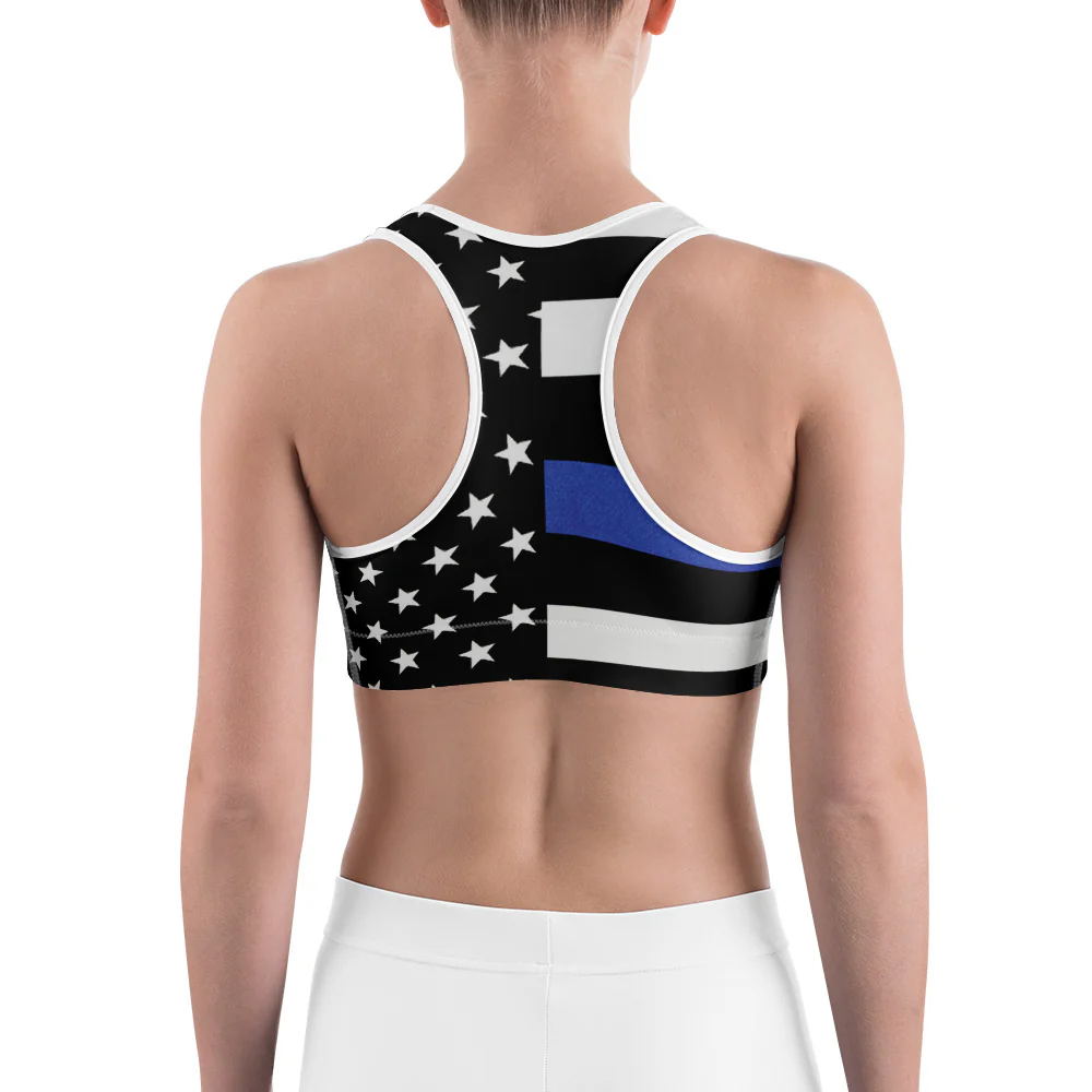Stars and Stripes Blue Line Sports Bra - Image 5