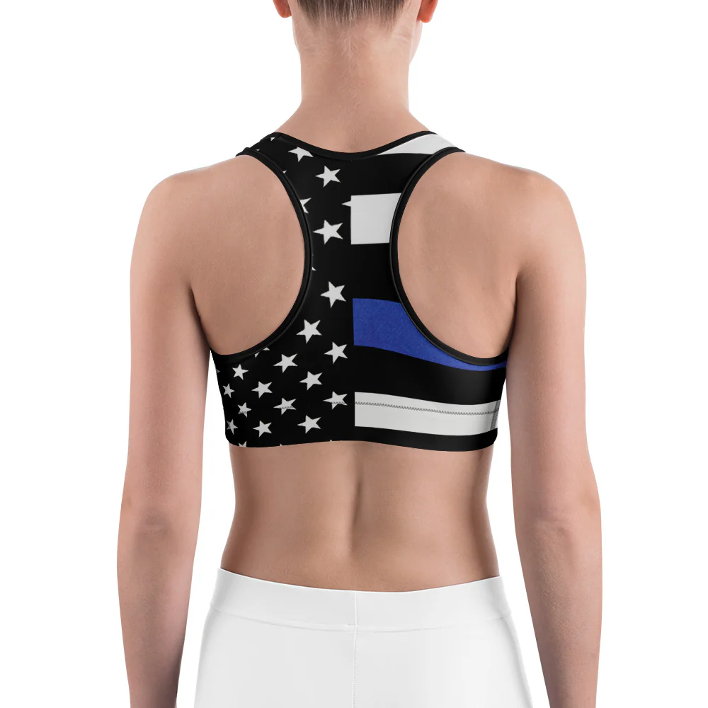 Stars and Stripes Blue Line Sports Bra - Image 8