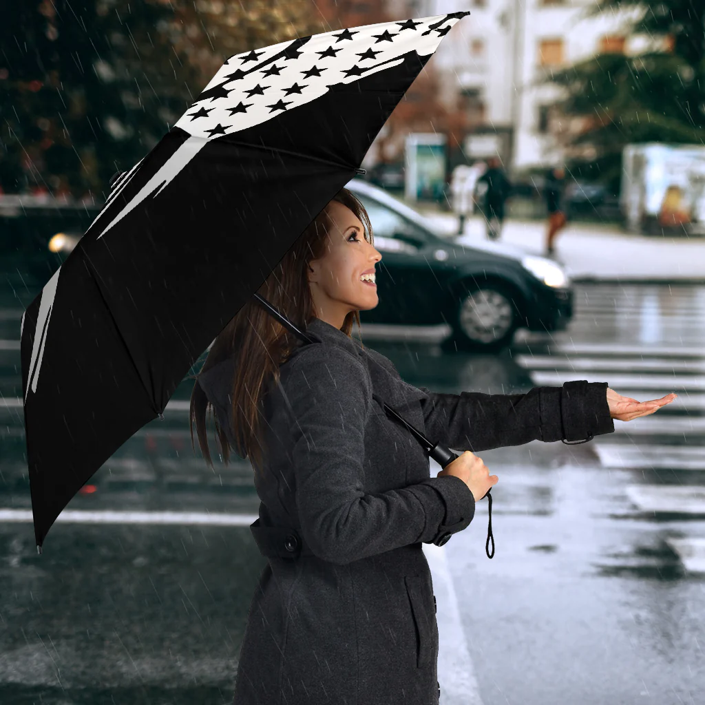 Tattered Thin Blue Line Flag Umbrella - Image 4