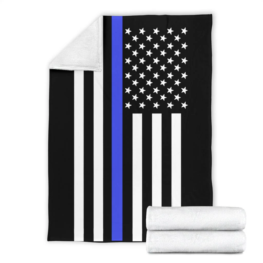 Thin Blue Line American Flag Blanket - Image 3