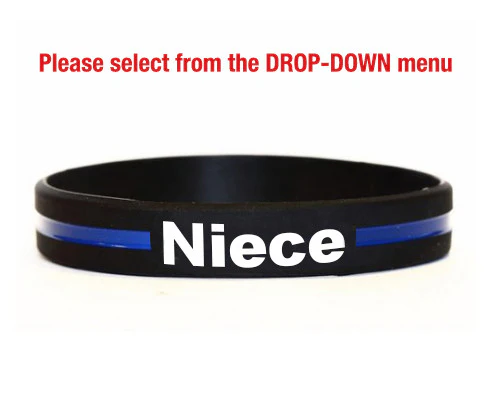 Thin Blue Line Silicone Relatives and Friend Bracelets for Aunt, Uncle, Niece, Nephew and Friend - Image 3