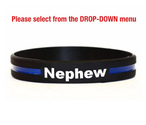 Thin Blue Line Silicone Relatives and Friend Bracelets for Aunt, Uncle, Niece, Nephew and Friend - Image 4