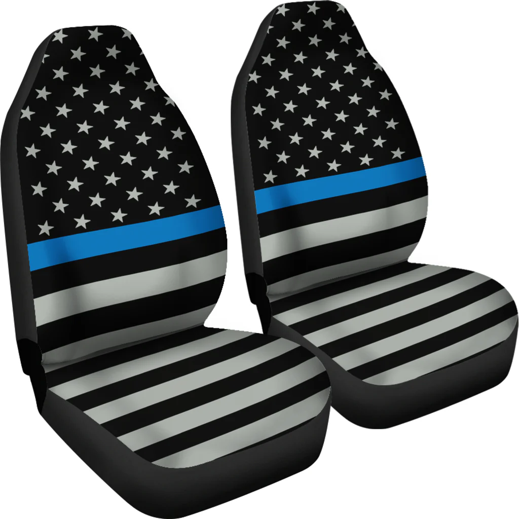 Thin Blue Line Flag Car Seat Covers (Set Of 2) - Image 4