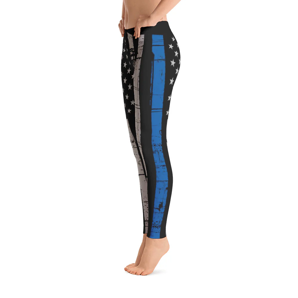 Thin Blue Line American American Flag Leggings - Image 3