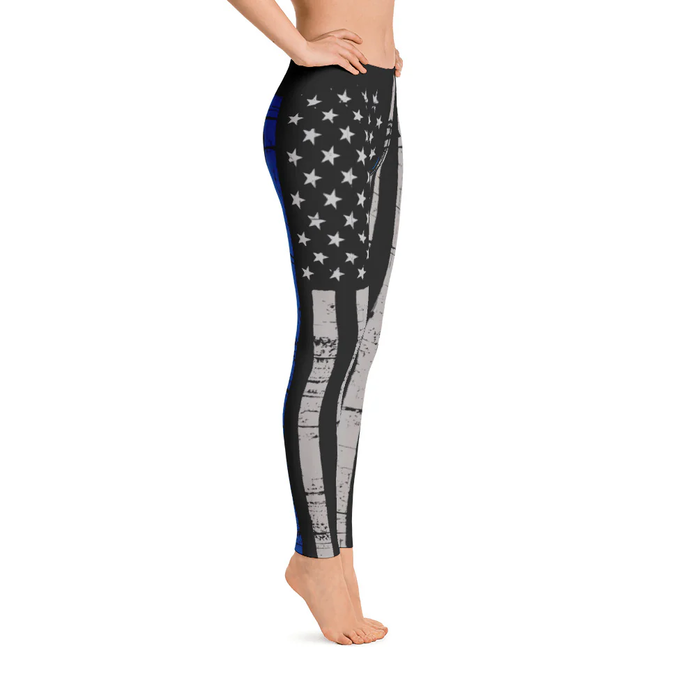 Thin Blue Line American American Flag Leggings - Image 4