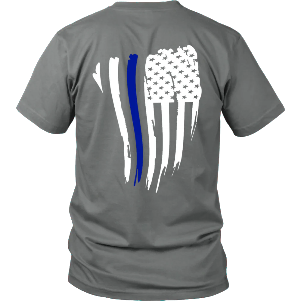 Thin Blue Line American Flag Shirt - Image 3