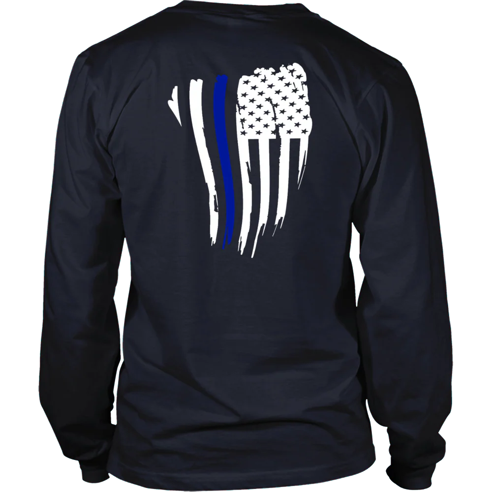 Thin Blue Line American Flag Shirt - Image 4