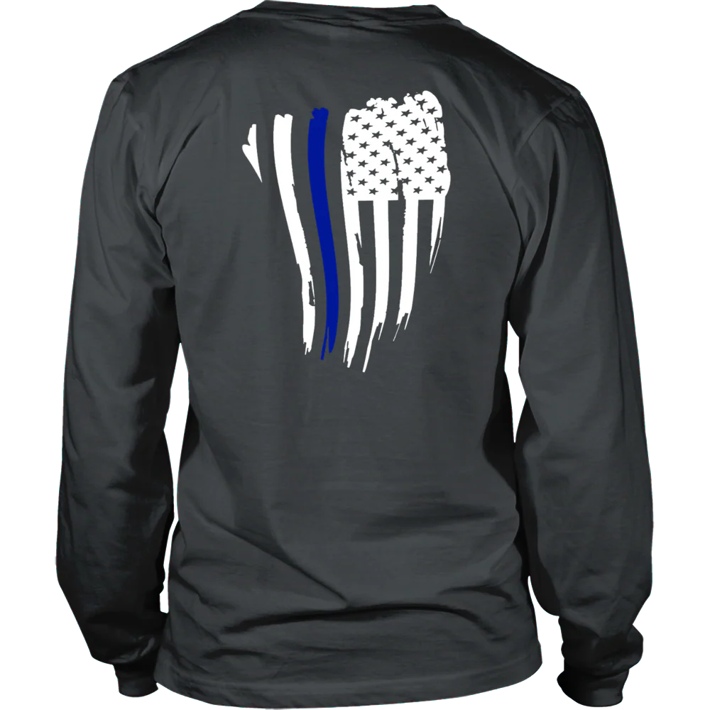 Thin Blue Line American Flag Shirt - Image 5
