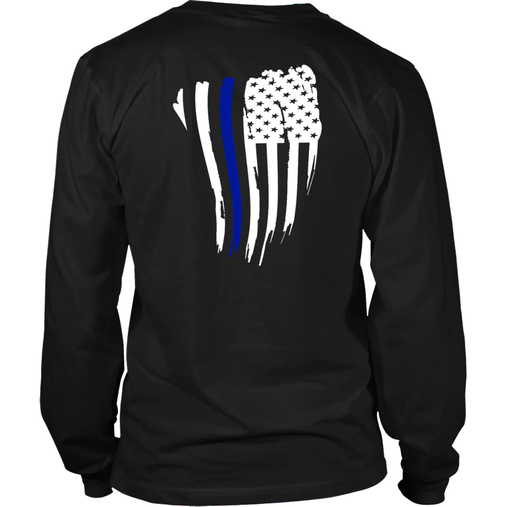 Thin Blue Line American Flag Shirt - Image 6