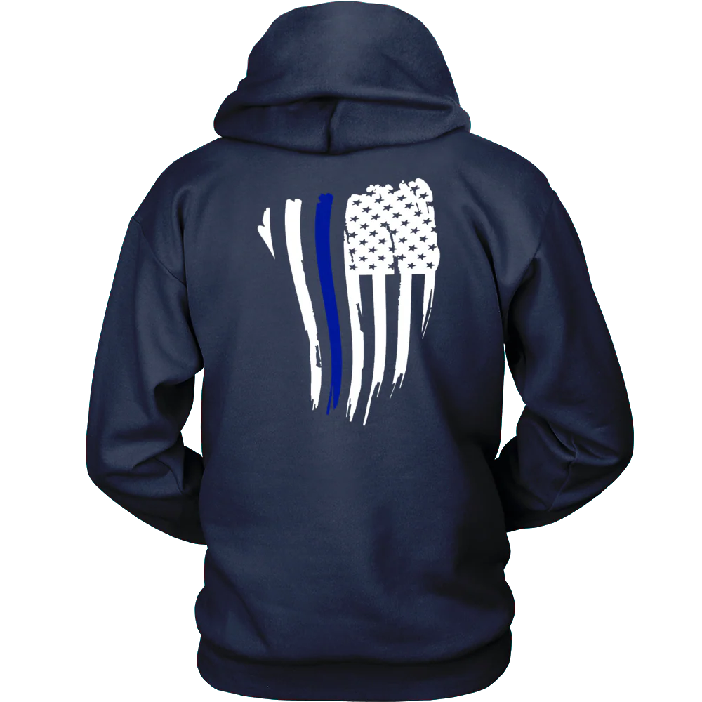 Thin Blue Line American Flag Shirt - Image 8