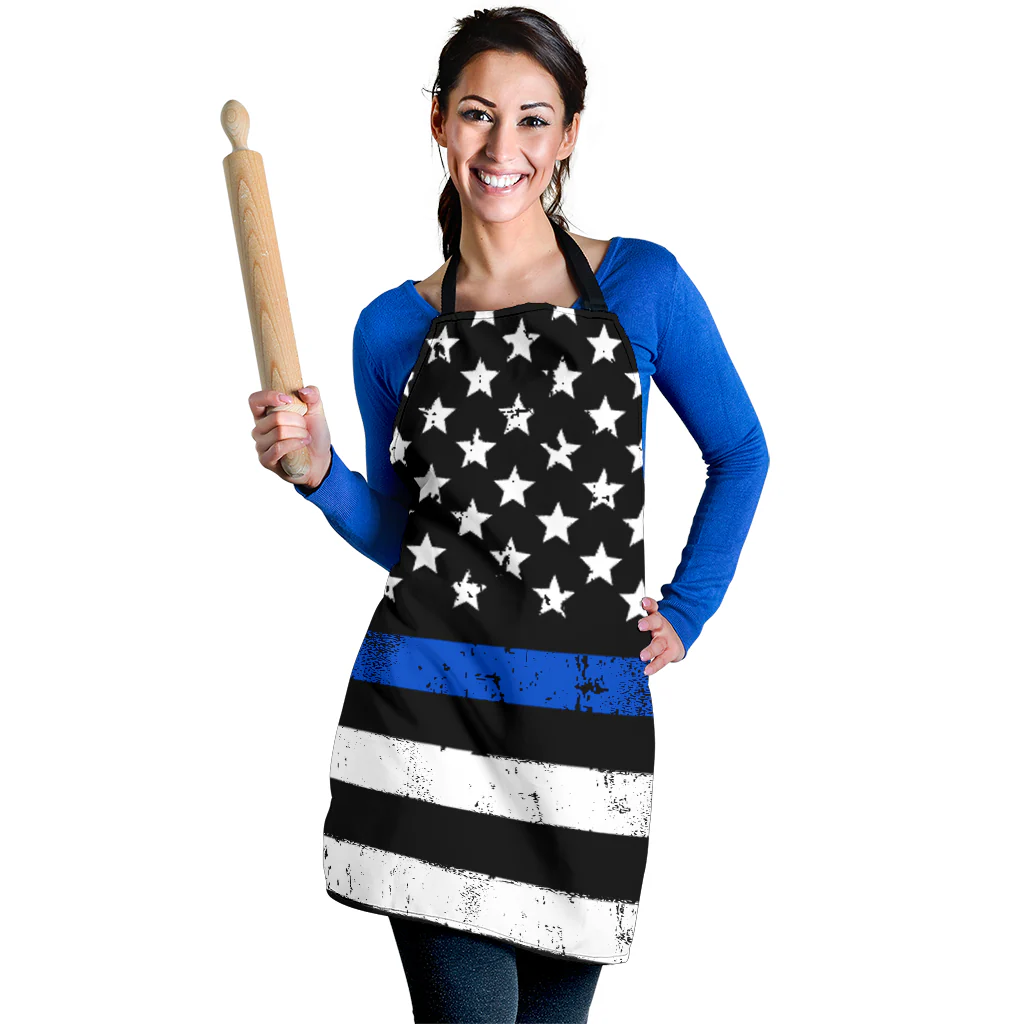 Thin Blue Line American Flag Apron