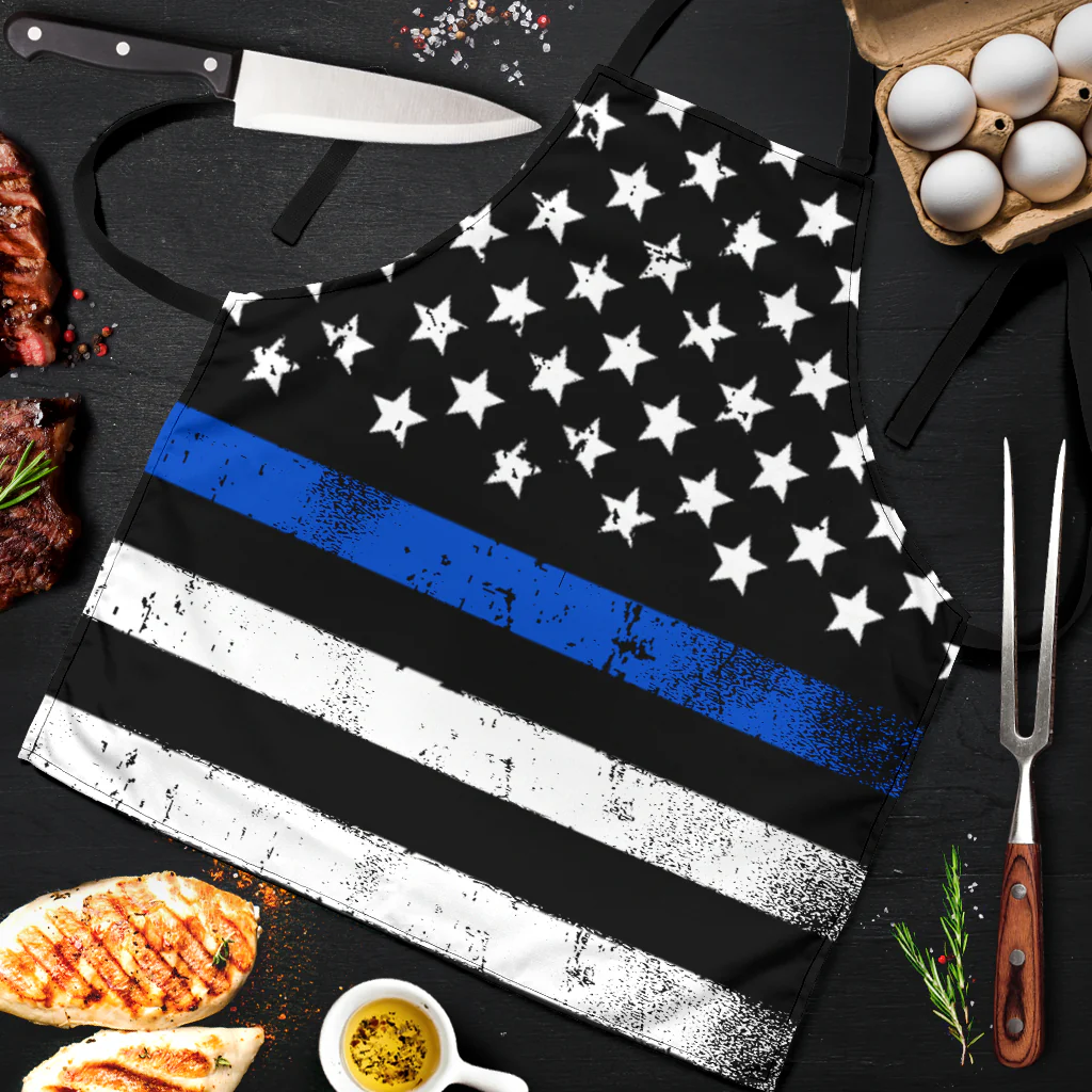 Thin Blue Line American Flag Apron - Image 10