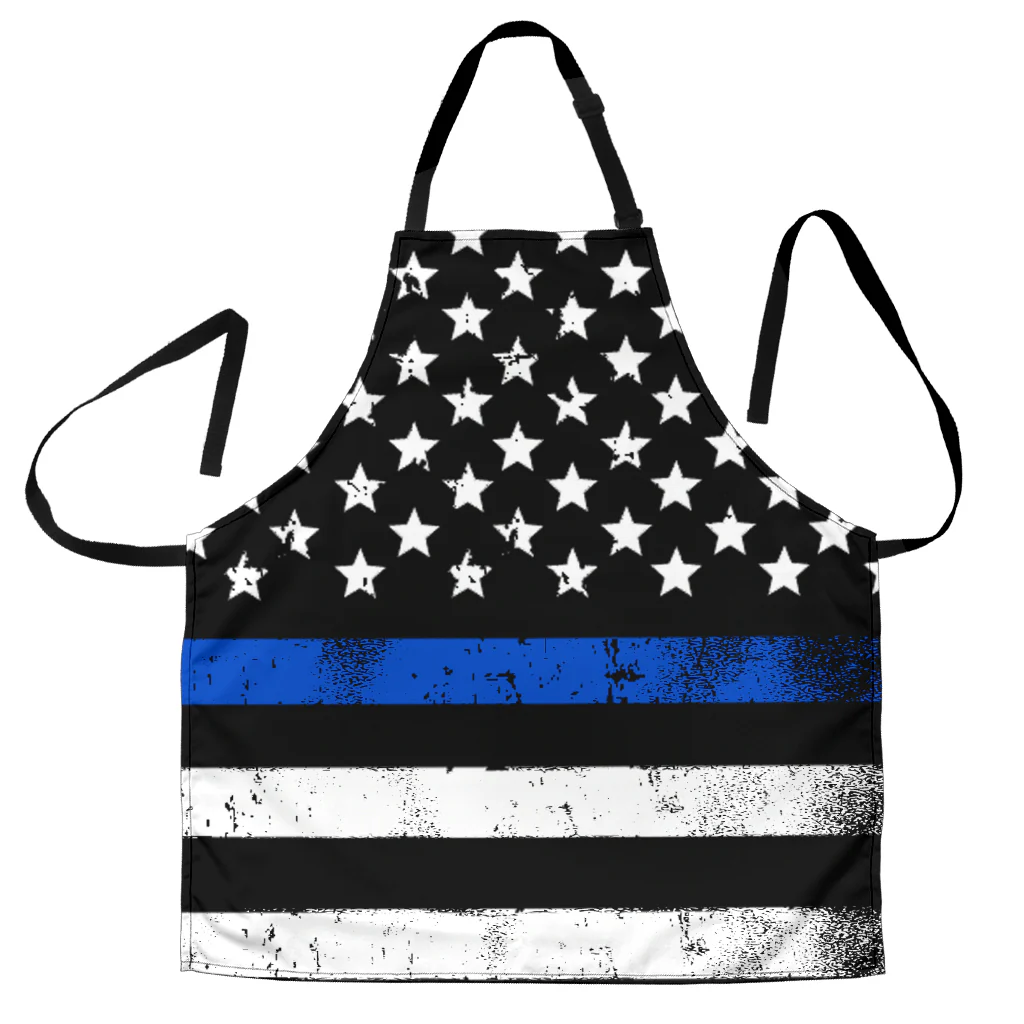Thin Blue Line American Flag Apron - Image 3