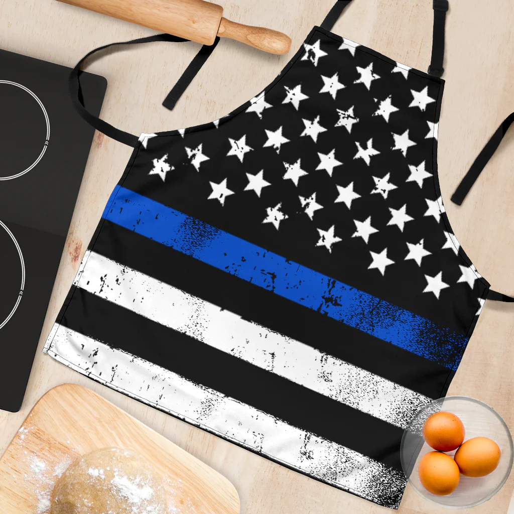 Thin Blue Line American Flag Apron - Image 6