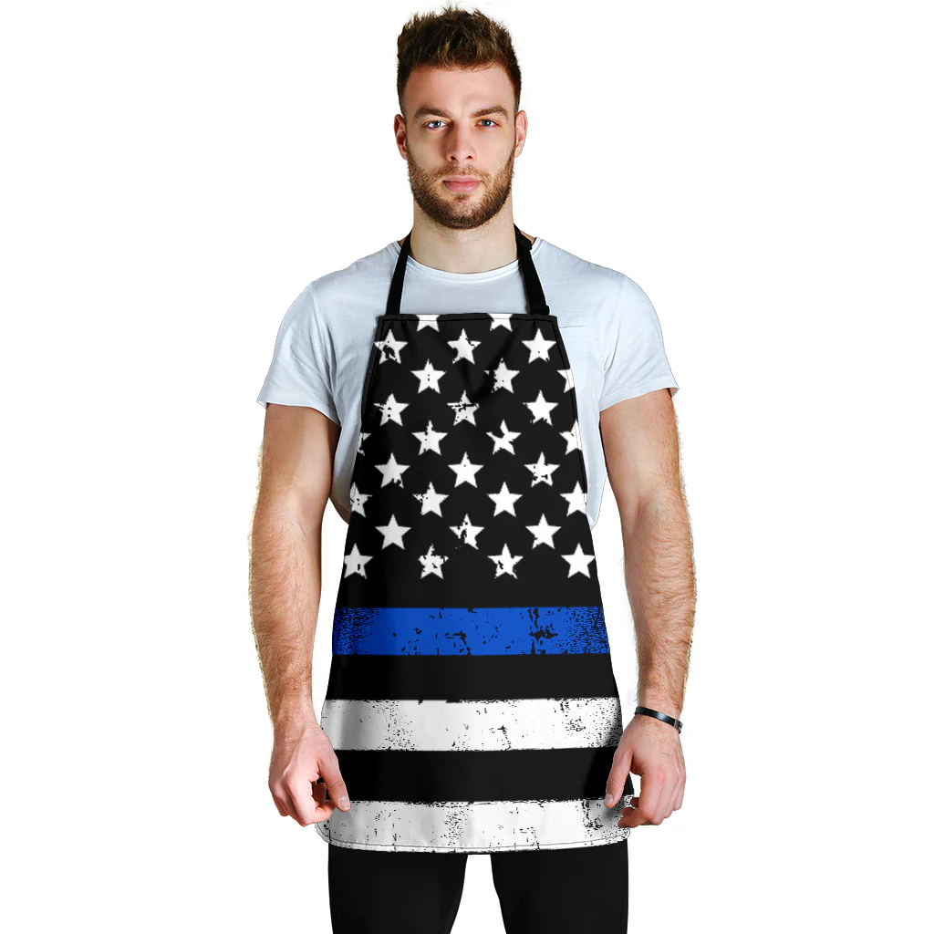 Thin Blue Line American Flag Apron - Image 8