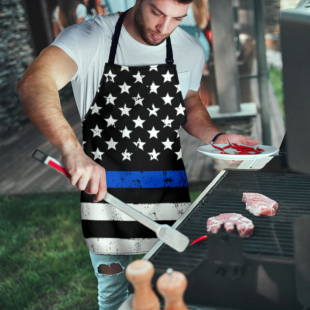 Thin Blue Line American Flag Apron - Image 9