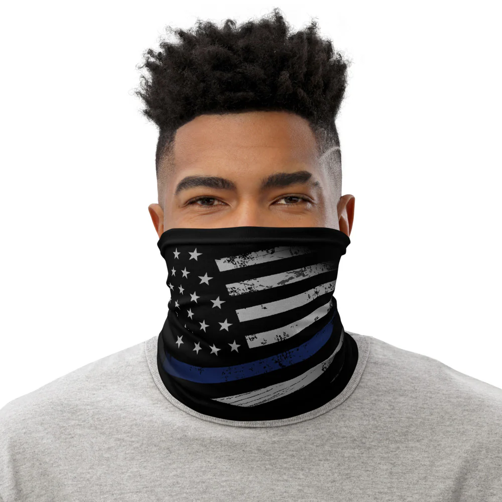 Thin Blue Line American Flag Gaiter - Face Covering and Multi-use