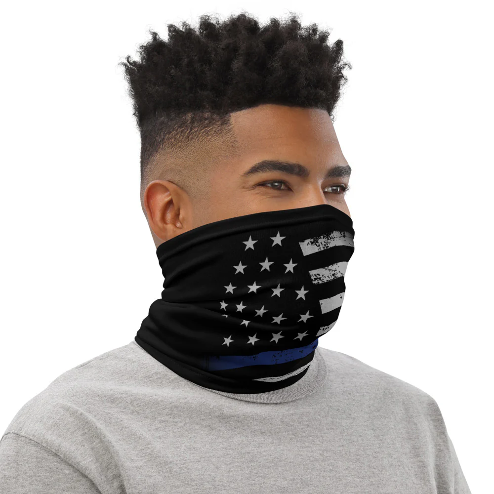 Thin Blue Line American Flag Gaiter - Face Covering and Multi-use - Image 2
