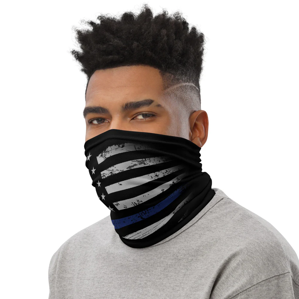 Thin Blue Line American Flag Gaiter - Face Covering and Multi-use - Image 3