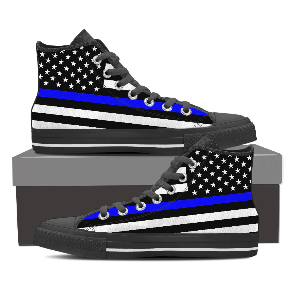 Thin Blue Line American Flag Shoes High Top
