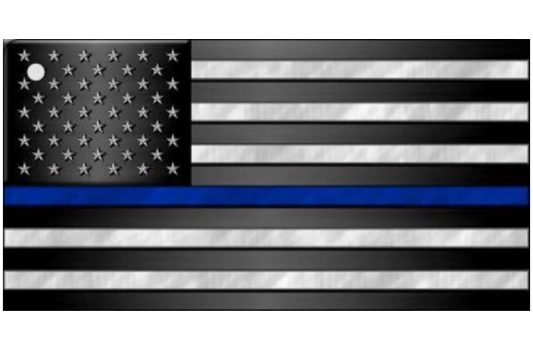 Thin Blue Line American Flag All-Metal Novelty Key Chain